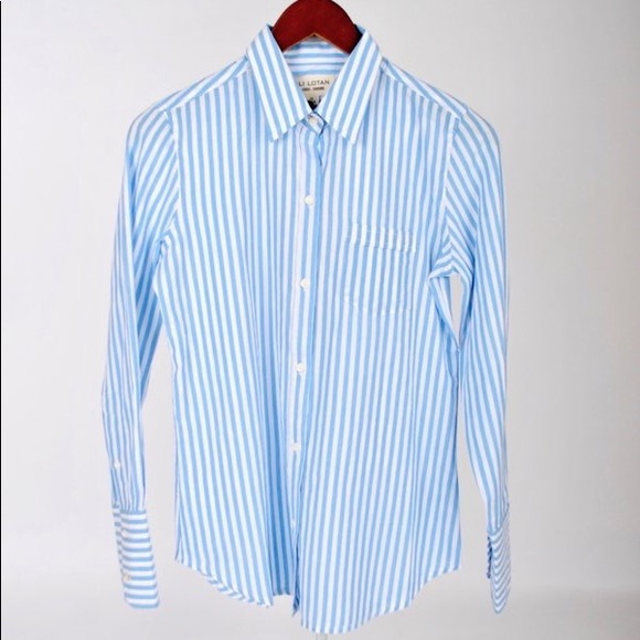 Nili Lotan NL shirt - ocean stripe, M - Picture 5 of 6
